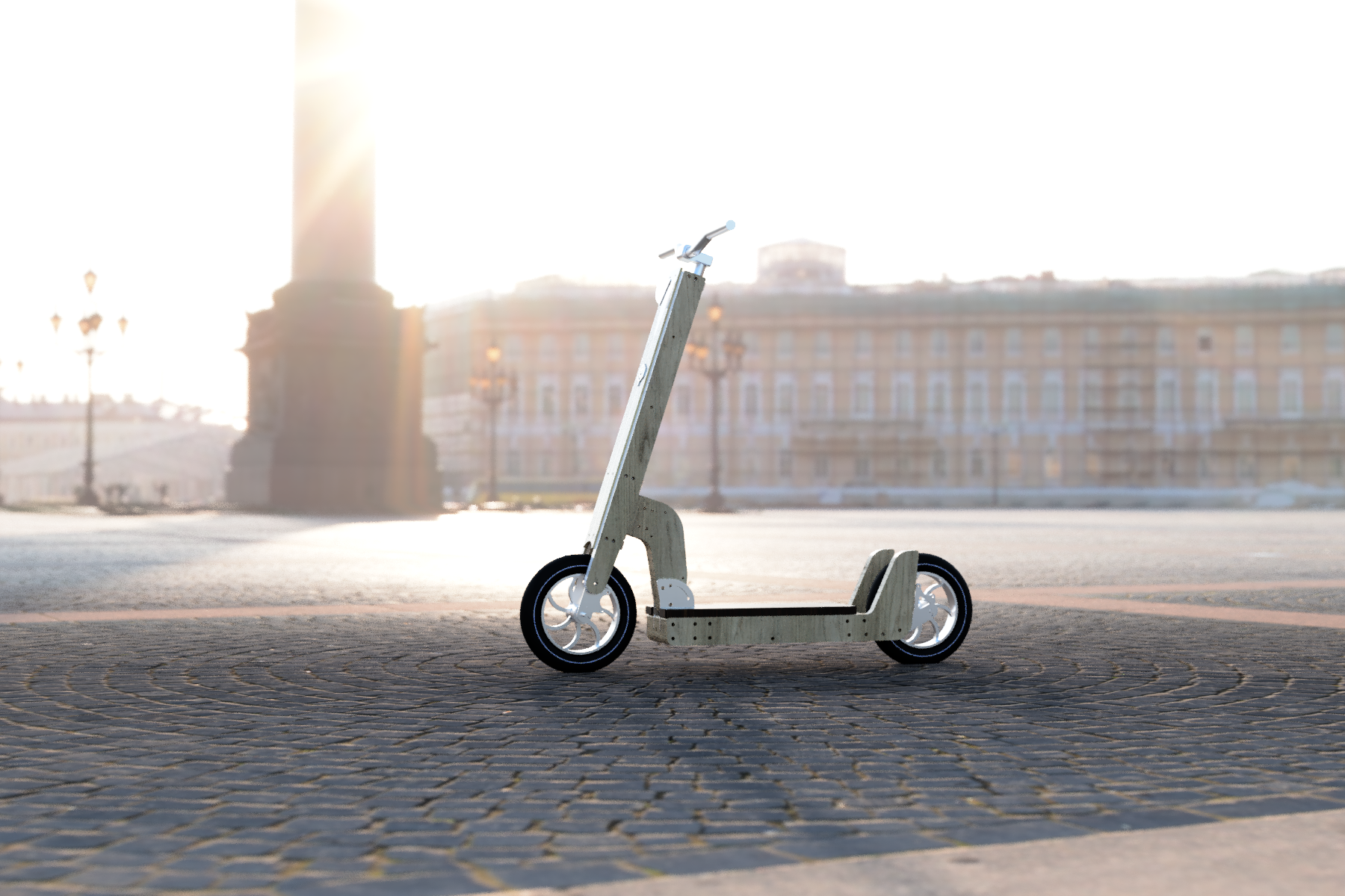 Seitenansicht des Scooters